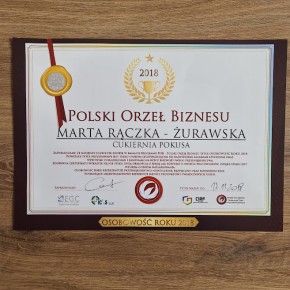Polski Orzeł Biznesu tytuł OSOBOWOŚĆ ROKU  17.11.2018